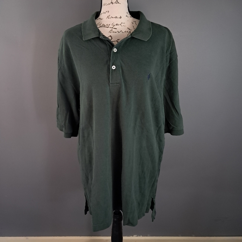Polo Golf Green Short Sleeve Polo Knit Shirt Size XL Based On Measurements
